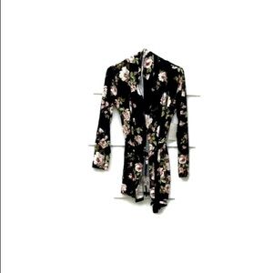 Angel Floral Open Front Cardigan Sweater Shirt